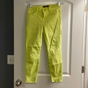 J brand size 28 green lime color skinny crop jeans
